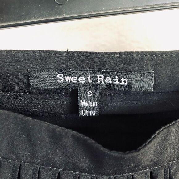 Sweet Rain Sexy Black Fringe Mini Skirt S - Picture 5 of 6